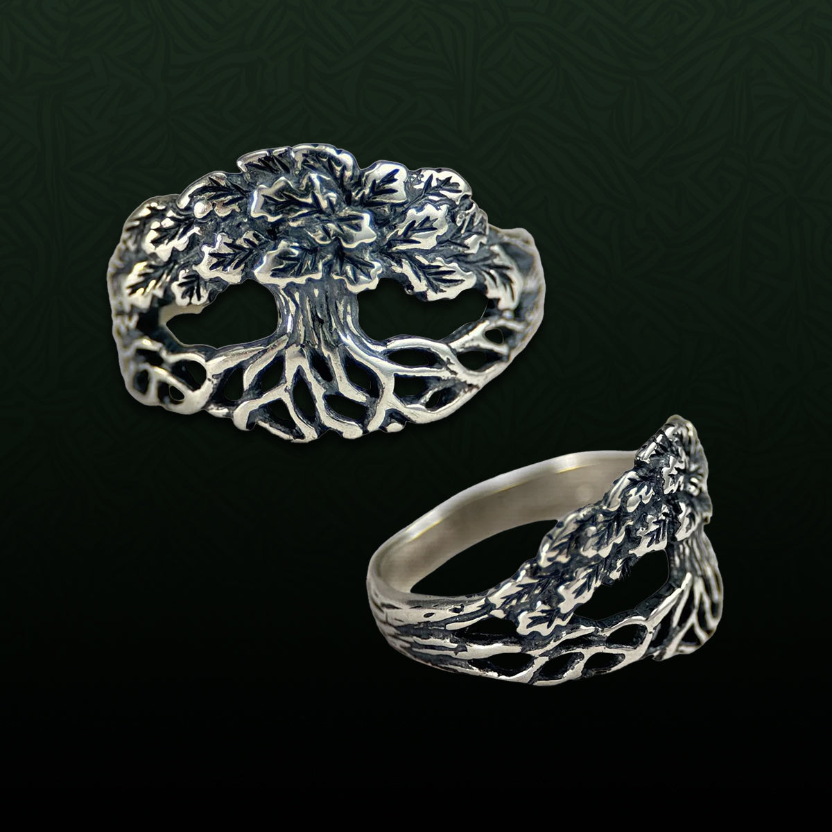 OAK RING of the Sacred Tree - Silver 925