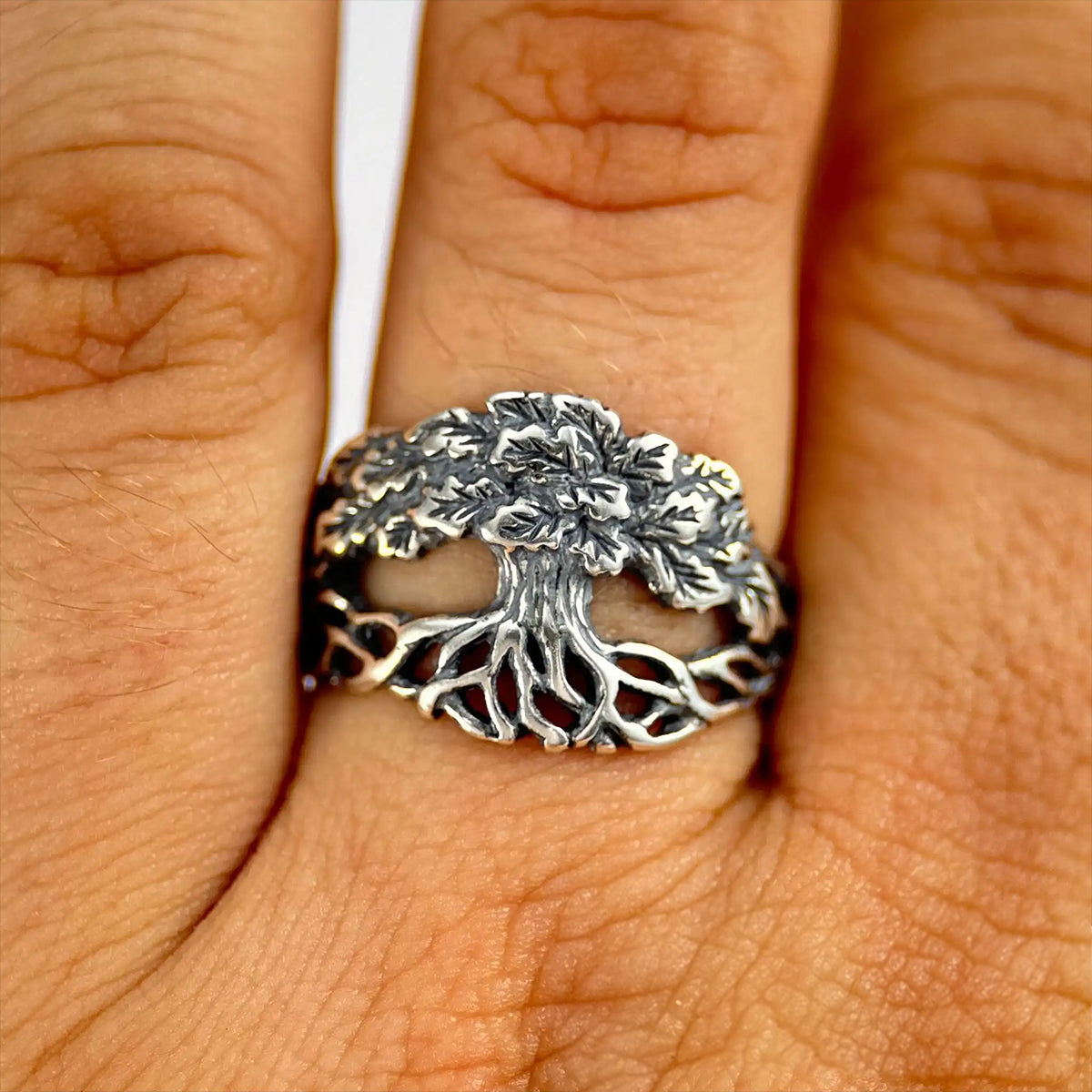 OAK RING of the Sacred Tree - Silver 925