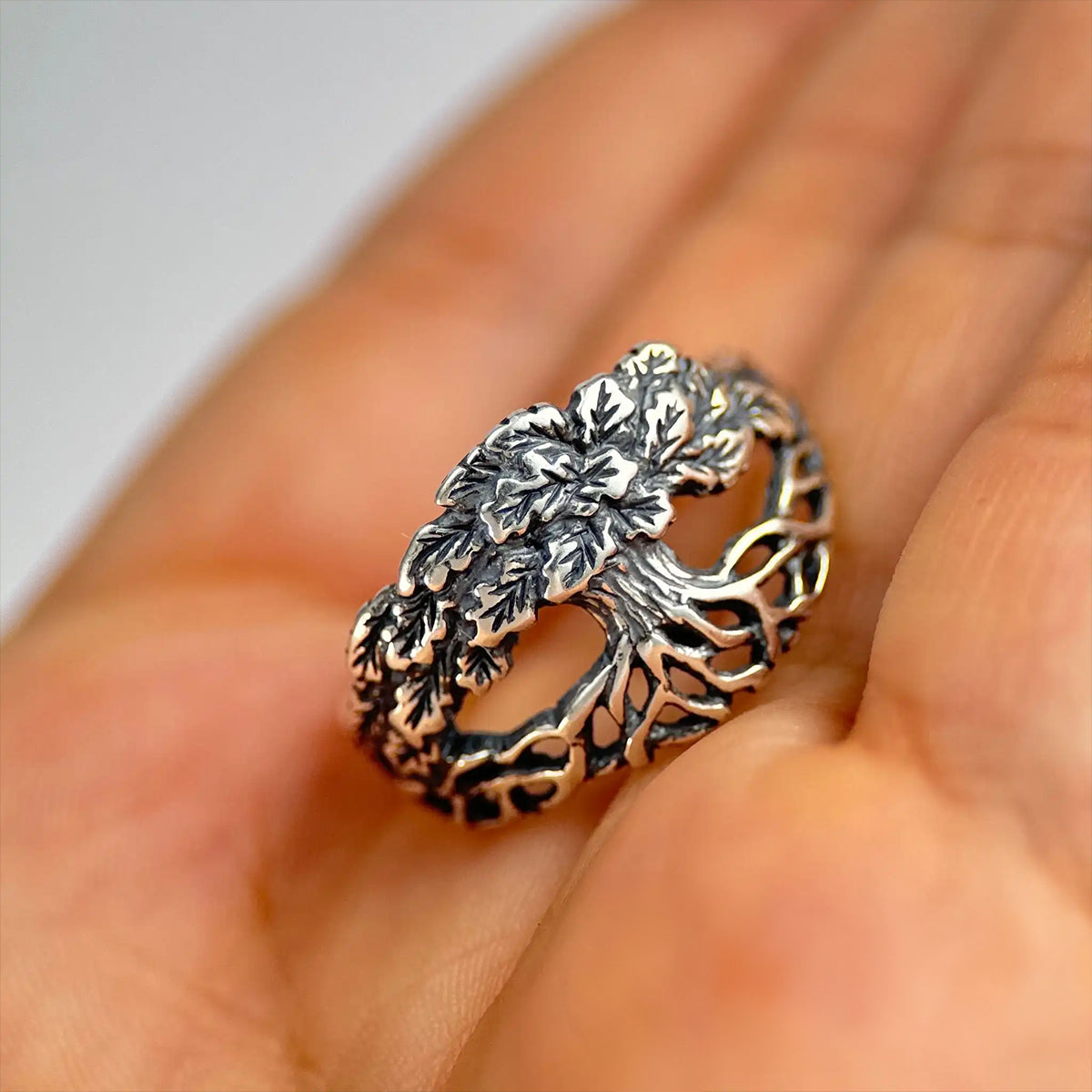 OAK RING of the Sacred Tree - Silver 925