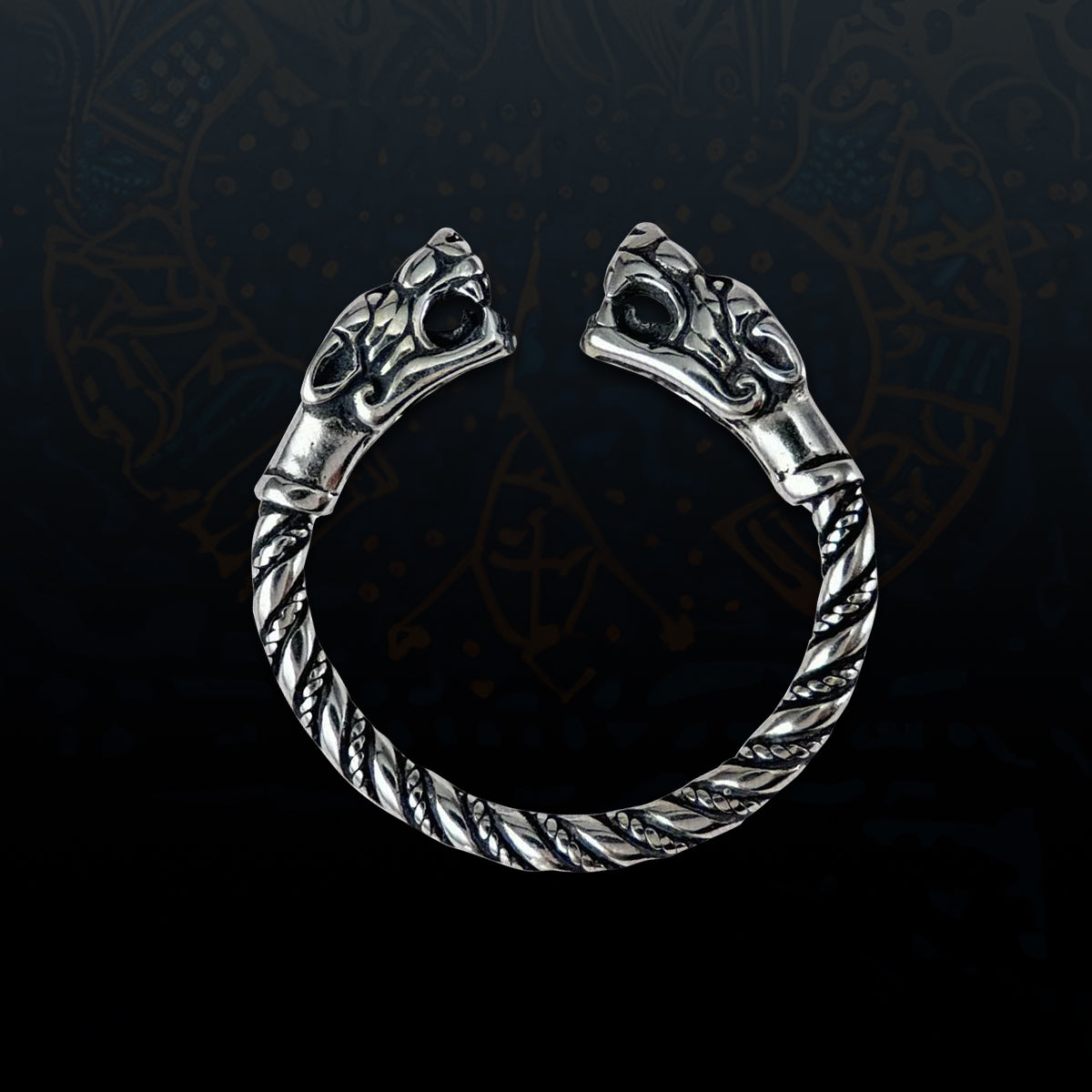 TWO WOLVES - Fenrir, wolf ring, silver Ag 925