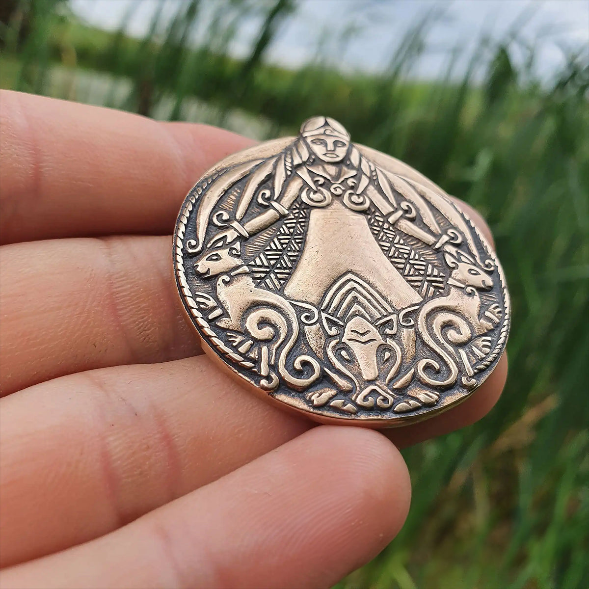 FREYA Viking bronze amulet