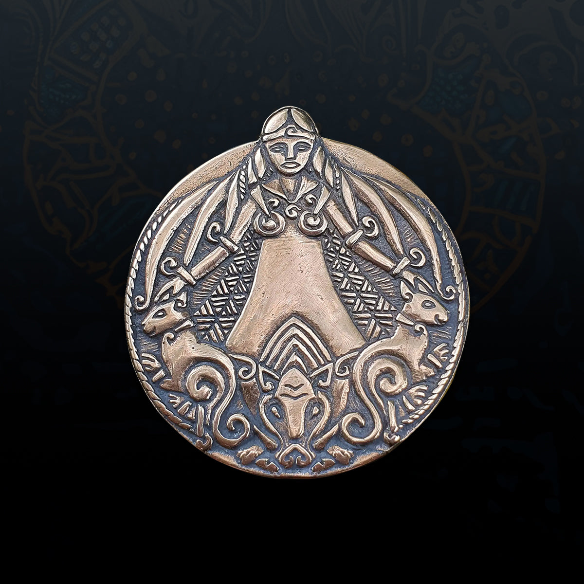 FREYA Viking bronze amulet